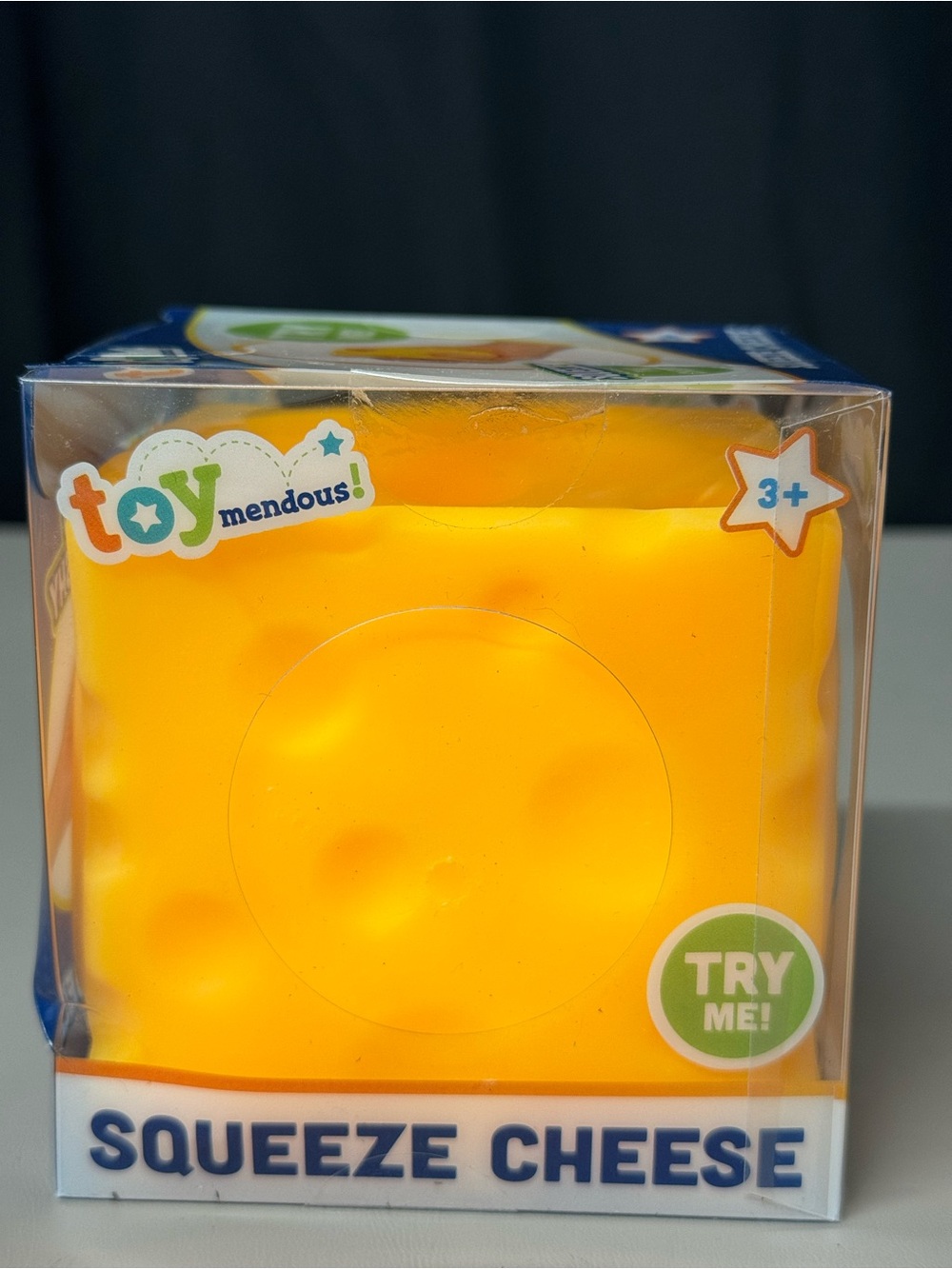 Yellow Squeeze Cheese Stress Toy